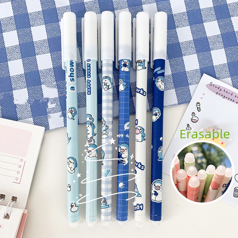 Set 6 bút bi ngòi 0.5 dễ thương phong cách Hàn Quốc tiện dụng cho học sinh