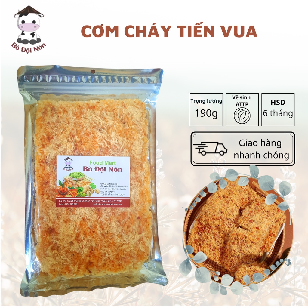 Cơm Cháy Tiến Vua Siêu Chà Bông Bò Đội Nón Shop 190g