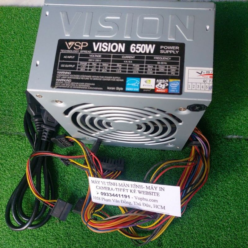 Nguồn máy tính bàn VISION 650W - Hàng chính hãng cũ - tặng cáp nguồn