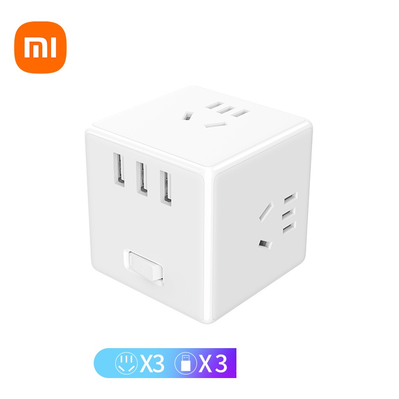 Ổ Cắm Điện Xiaomi Power Strip 3 USB 3 Outlet - Hàng Chính Hãng