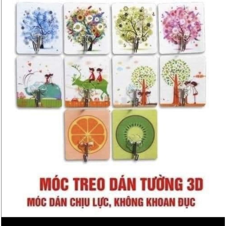 [Combo 10c] Móc dán tường 3D chịu lực dính tường siêu chắc siêu bền