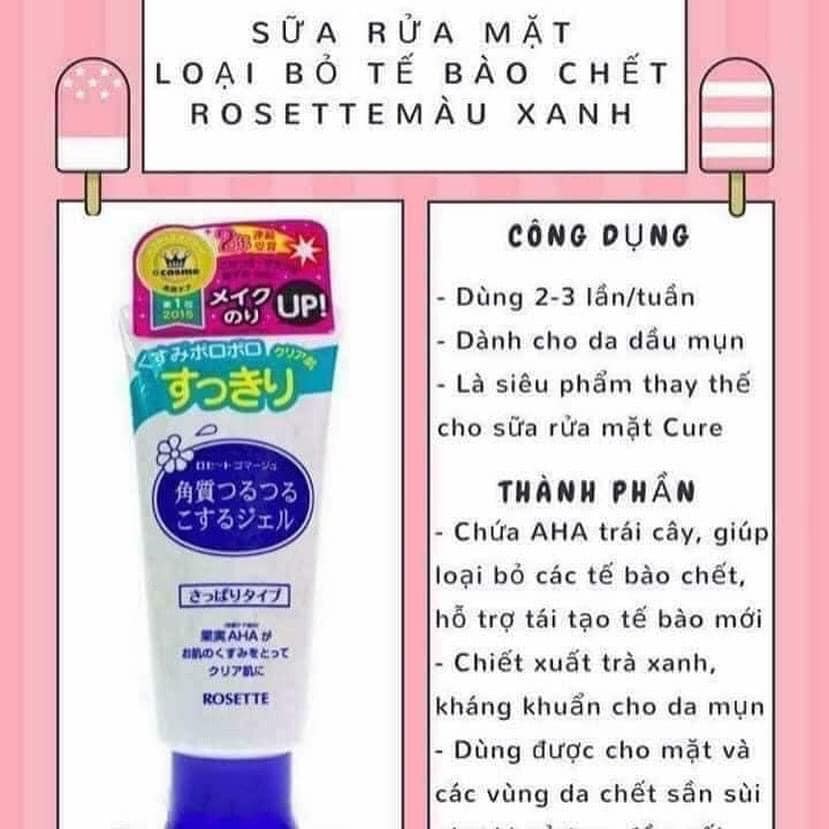 [Chính hãng] Gel Tẩy Tế Bào Chết Rosette Gommage Nhật Bản 120g