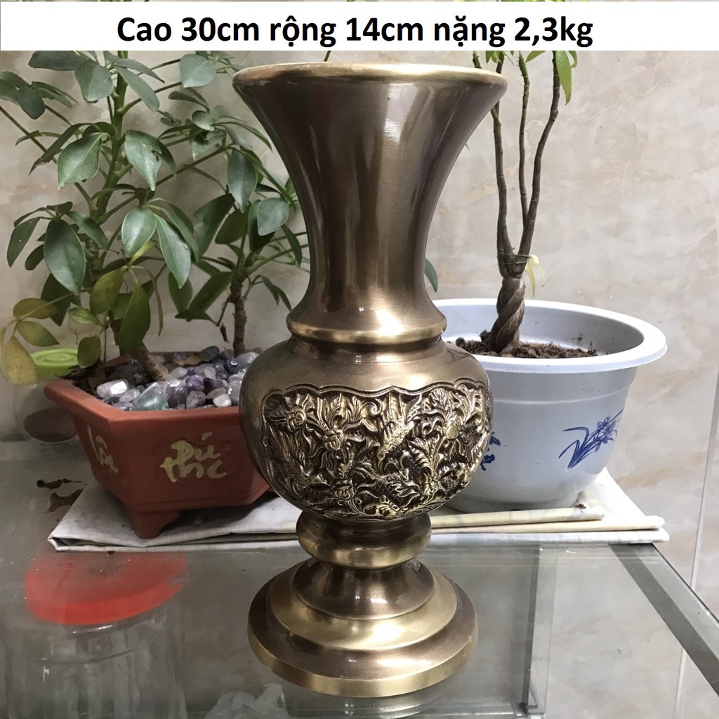 Bình hoa ban thờ bằng đồng cao cấp MS30a