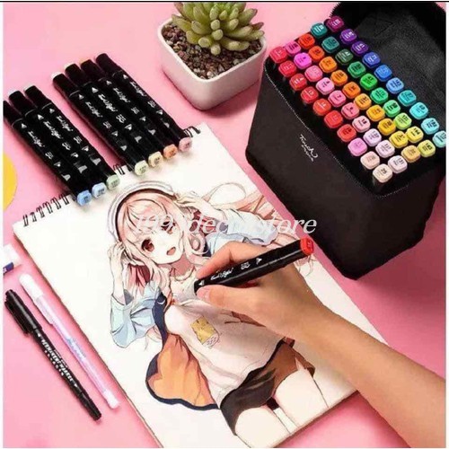 [48 BÚT]Bút vẽ, bút màu Marker TouchCool Túi Vải Bộ 48 màu, vẽ anime,chân dung,phong cảnh