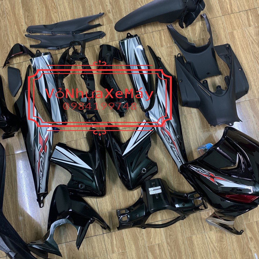 Dàn áo xe wave RSX 110 màu ĐEN đời 2010 đến 2011,nhựa trắng nguyên sinh loại 1