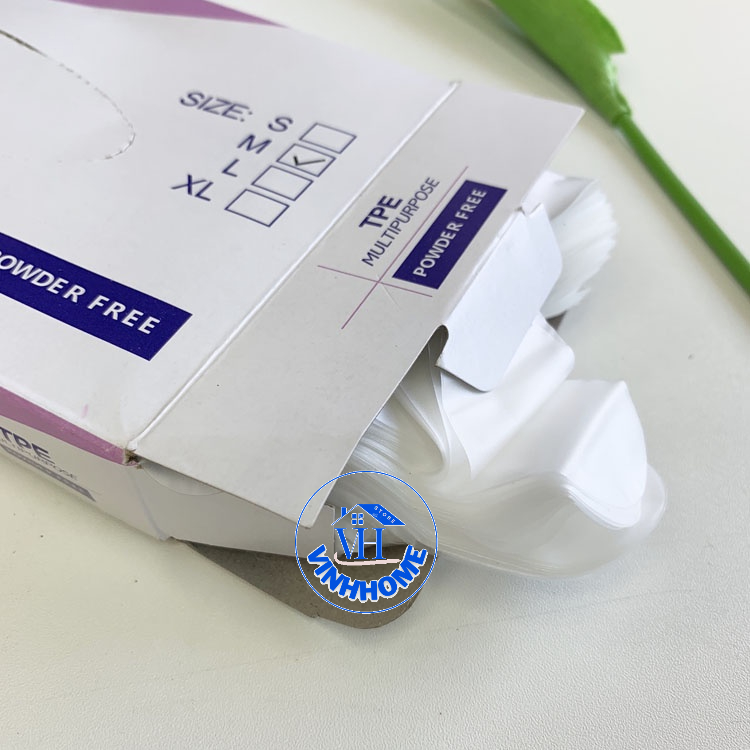 Hộp 100 găng tay Victoria Bay chất liệu TPE, siêu dai, không mùi, không bột dùng 1 lần vinhhome.store