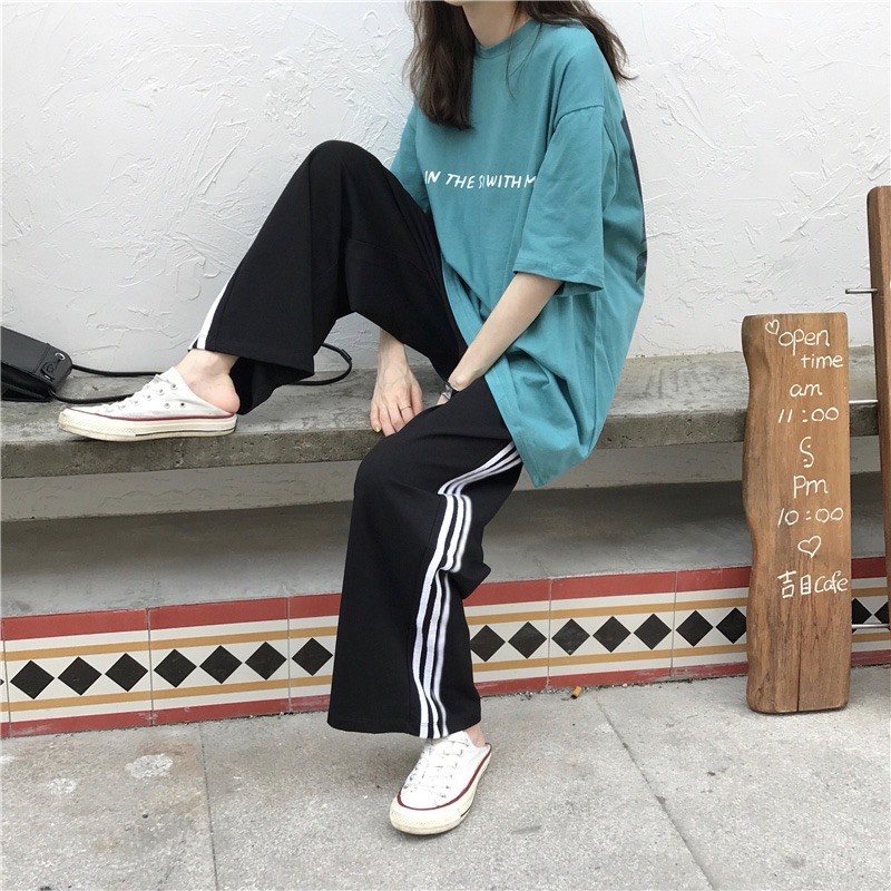 Quần 3 line ống rộng unisex HOMIES dáng suông