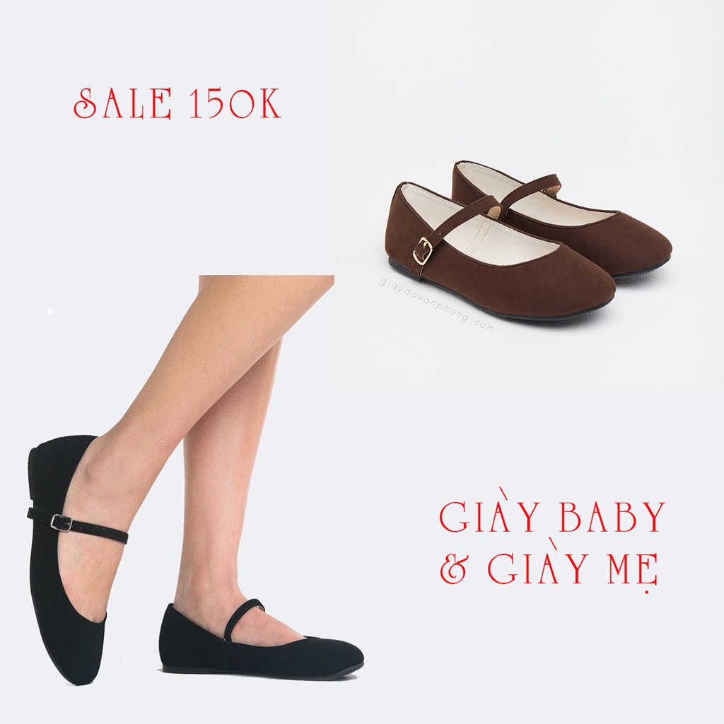 Giày búp bê quai ngang mary jane nhẹ êm xuất châu Âu VNXK - mẹ và bé gái