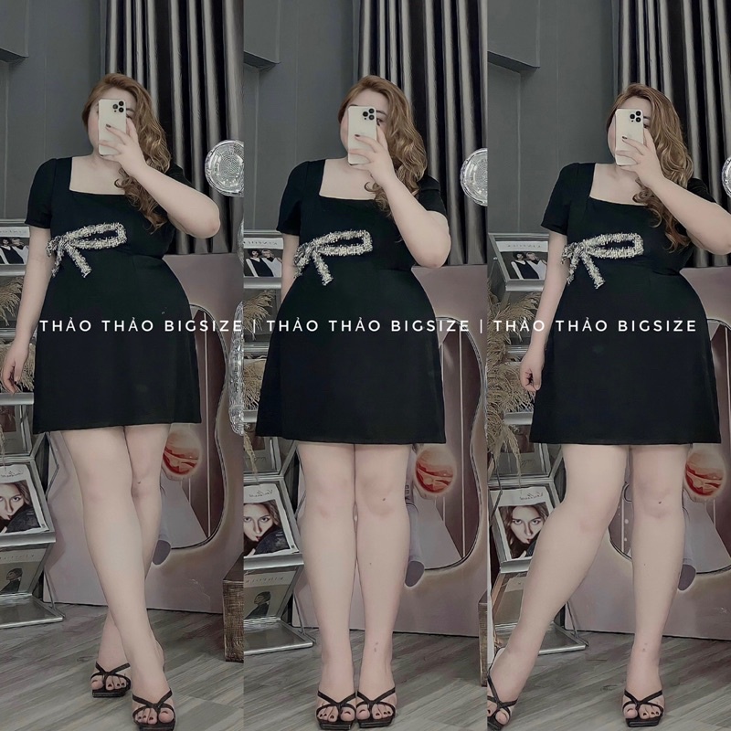 Đầm nơ eo mango cao cấp bigsize - MÚP BIGSIZE 60-100KG