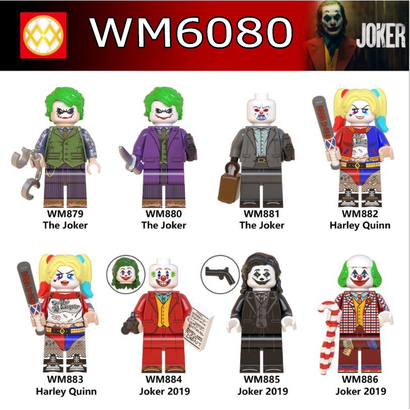 Đồ chơi lắp ráp Minifigures nhân vật phản diện DC Joker & Harley Quinn WM6080