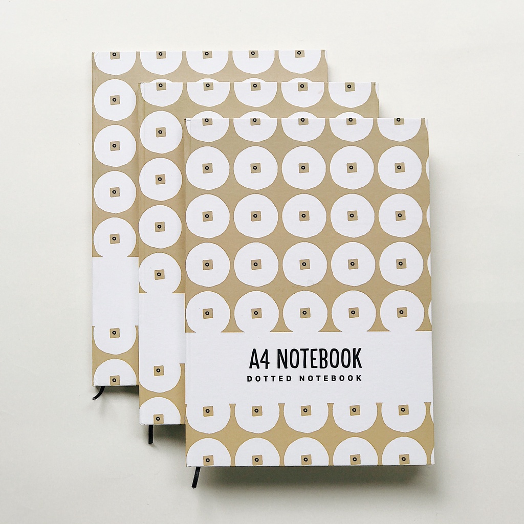 Sổ tay A4 Crabit - Dotted Notebook - Đồng xu nâu - ruột dot