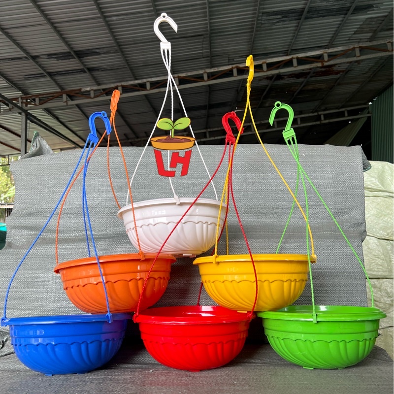 Chậu nhựa chảo treo  kèm dây treo, chảo treo lớn
