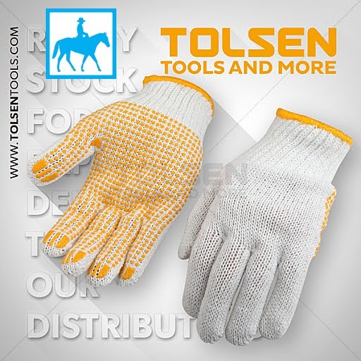 Bao Tay Dệt Kim Đốm Găng Tay Bảo Hộ Lao Động Làm Vườn size XL Garden Gloves TOLSEN 45006