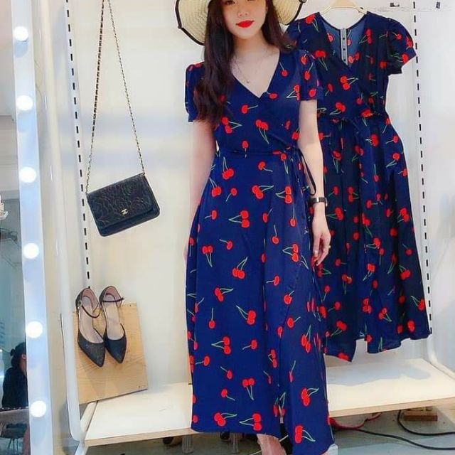 Đầm maxi cherry