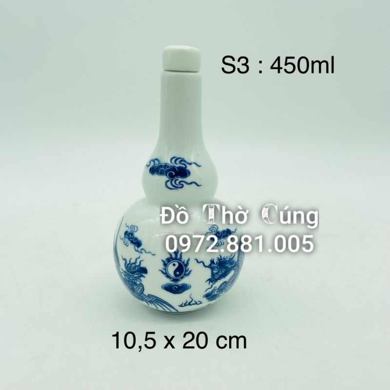 Nậm thờ men lam, Nậm đựng rượu thờ các cỡ