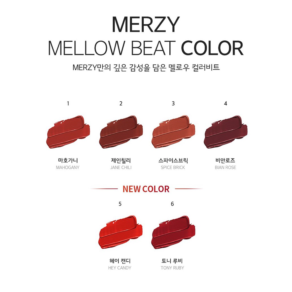 Son kem lì Merzy Bite The Beat Mellow Tint màu đỏ ruby pha đất M06 - Tony Ruby 4g