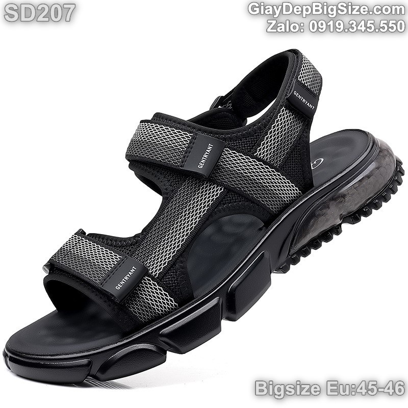 Giày xăng đan, dép quai hậu cỡ lớn Eu:45-46 cho nam cao to chân ú bè. Big size sandals for wide feet - SD207