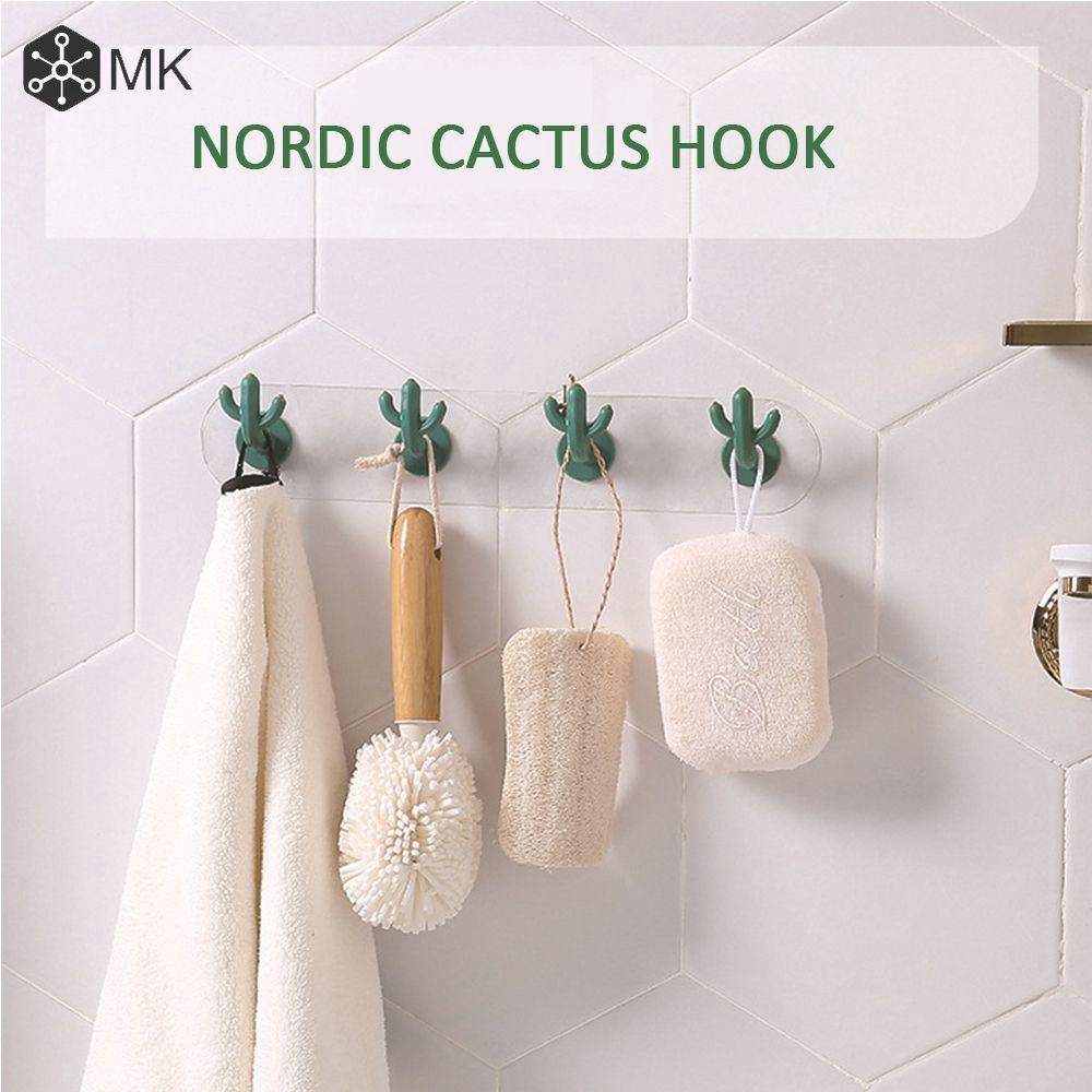 Móc nhựa treo đồ đa năng hình xương rồng dán tường tiện dụng