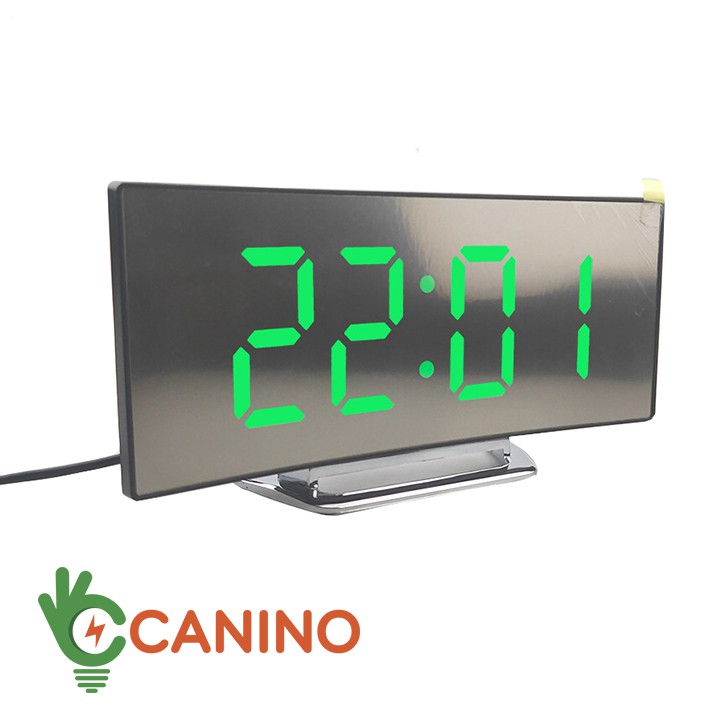 Đồng Hồ LED FREESHIP Đồng Hồ LED LCD Miror Clock Mặt Gương Cong DT6507