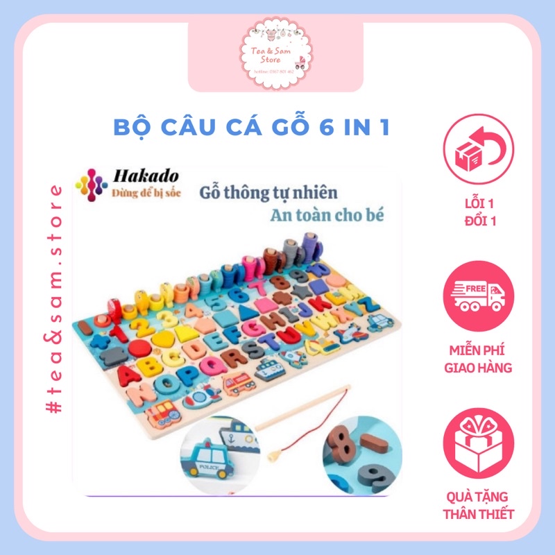 RẺ VÔ ĐỊCH BỘ CÂU CÁ 6 IN 1 BẰNG GỖ -ĐỒ CHƠI GIÁO DỤC