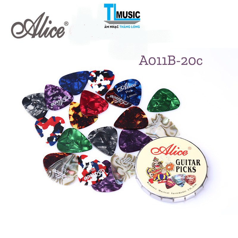 (HỘP 20-24C) Pick Guitar Nhiều Màu Khảm xà cừ cao cấp Alice