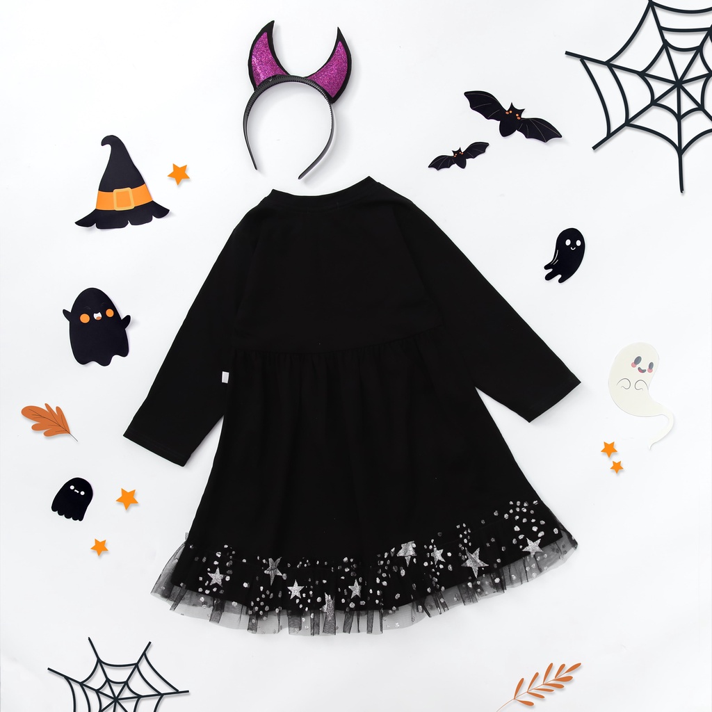 Váy halloween bé gái ILABY phù thủy kèm bờm chất liệu thun cotton [11IG06781021]