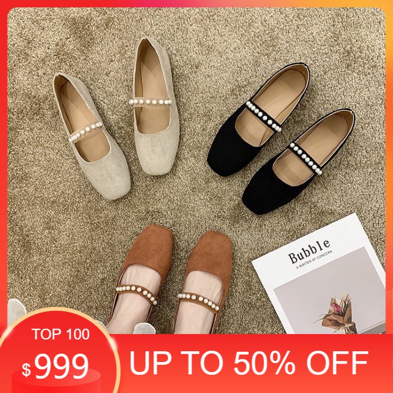GIÀY NỮ ULZZANG búp bê quai ngang đính đá 3 màu (hàng mới 2021) [BẢN ĐẸP-GIÁ XƯỞNG]