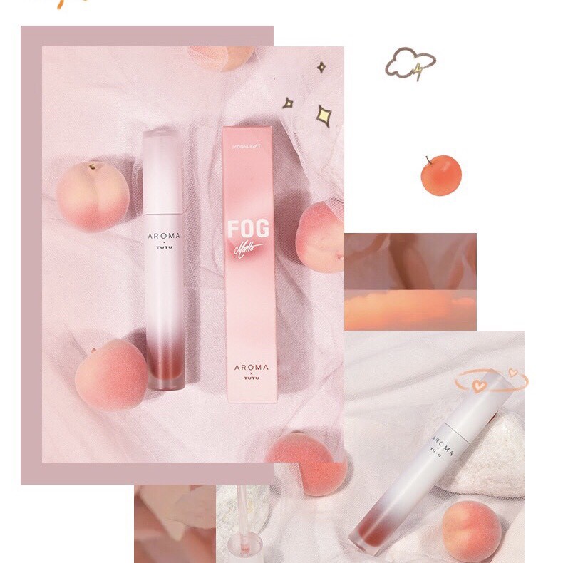 Son kem lì TUTU đào mềm mịn mọng môi AROMA Velvet Fog Lip Glaze | Thế Giới Skin Care