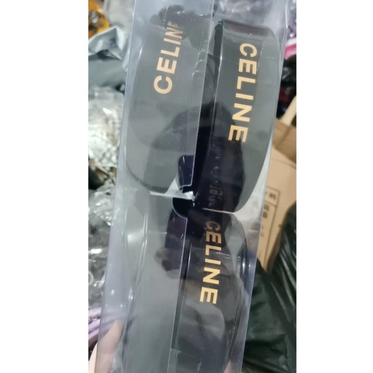 No BOX - Băng Đô Đồng Thau Màu Tối In Hình Rùa Acetate Và Vàng