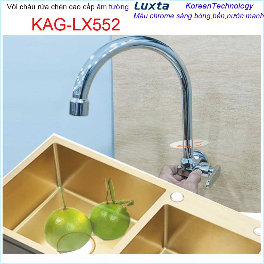 Vòi lạnh rửa chén bát Luxta, vòi chậu chén Luxta gắn tường KAG-LX552