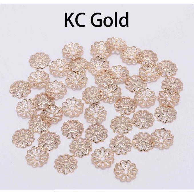 Gói 20-100 ốp hoa ốp hạt 8mm loại 8 cánh làm trang sức, vòng tay, vòng cổ, hoa tai