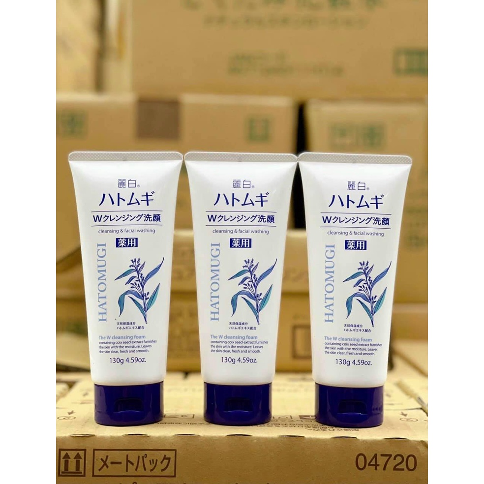 Sữa Rửa Mặt Chiết Xuất Ý Dĩ Hatomugi Moisturizing &amp; Facial Washing 130g và 170g