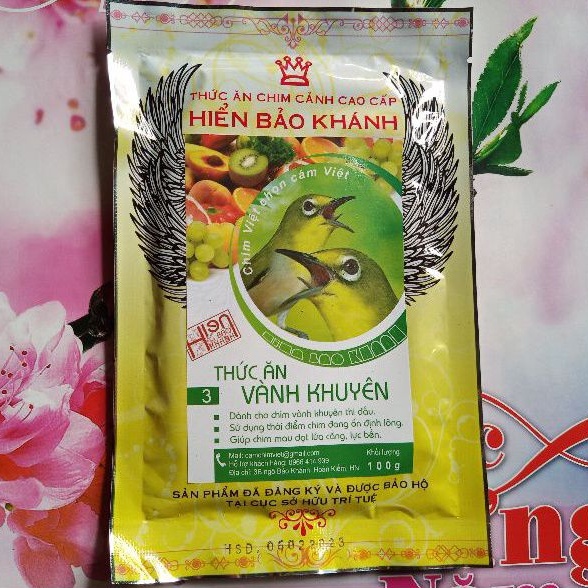 Cám chim vành khuyên líu căng lửa, mồi, thi đấu số 3 Hiển Bảo Khánh_100g