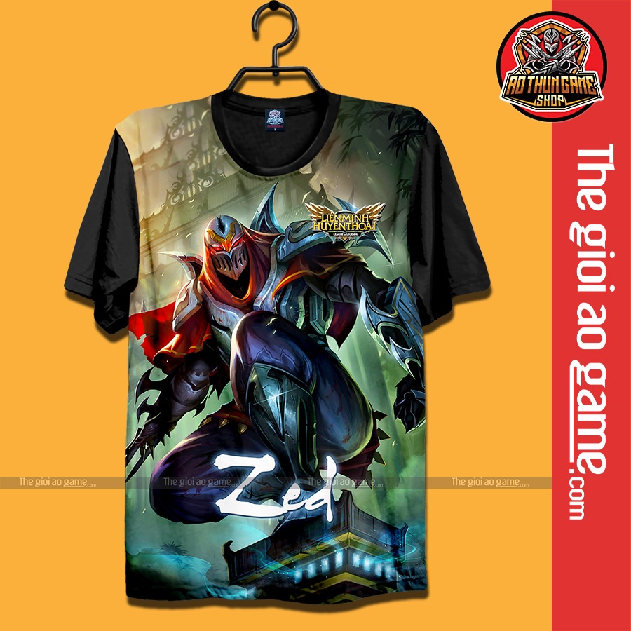 Áo LMHT , Áo Thun Liên Minh Huyền Thoại Zed Unisex Nam Nữ Tay Ngắn Forn Rộng Vải / Thegioiaogame.com