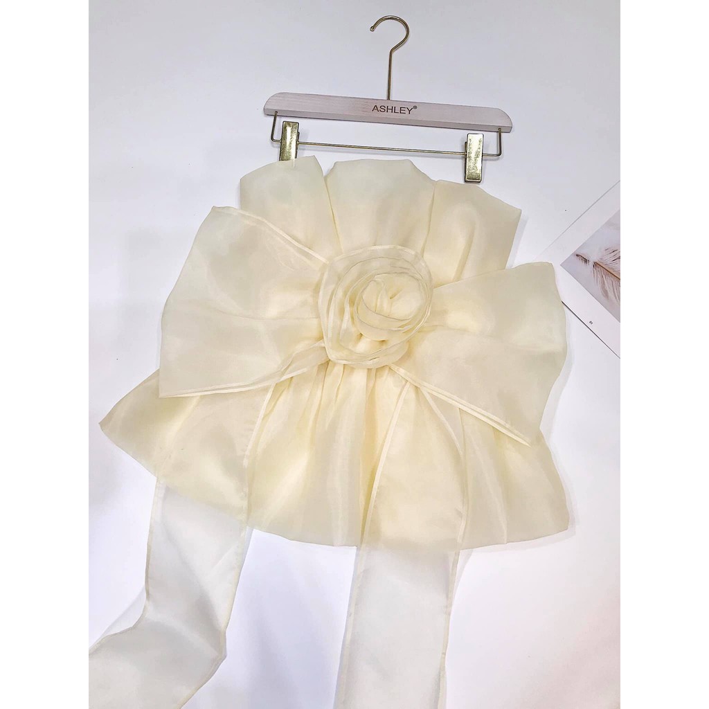 ÁO QUÂY KẾT HOA TRƯỚC NGỰC ORGANZA | BigBuy360 - bigbuy360.vn