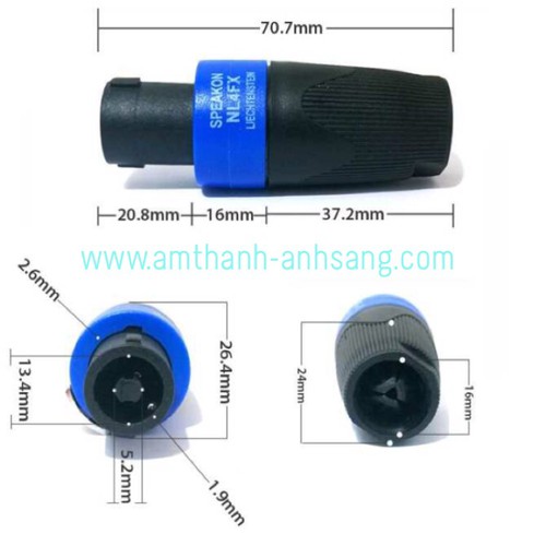 Jack loa neutrik speakon NL4FX chính hãng sản xuất Châu Âu