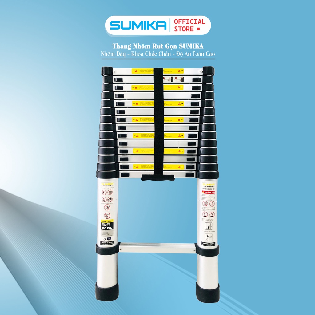 Thang nhôm rút gọn SUMIKA SK440 - Chiều cao tối đa 4,4m, chiều cao rút gọn 0,92m, tải trọng 300kg