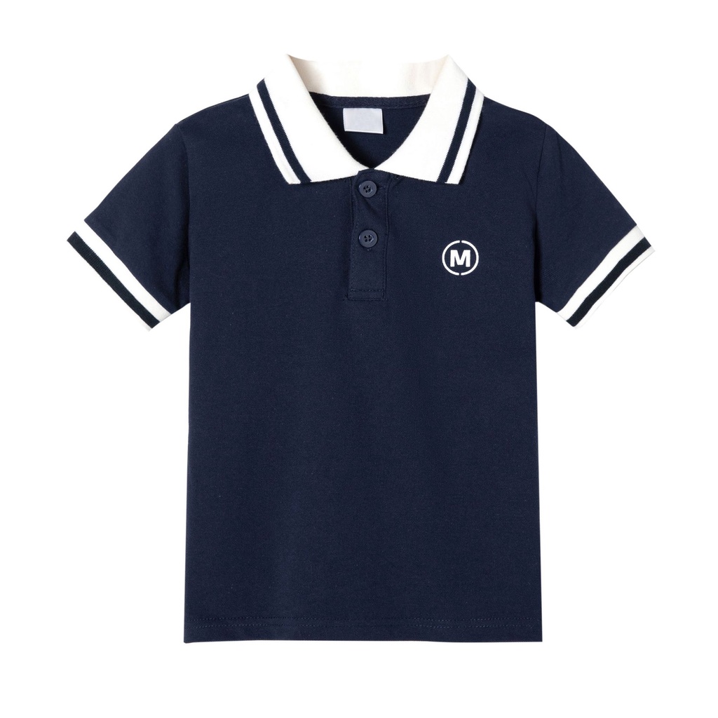 Đầm Thun Cổ Polo Màu Xanh Dương Thời Trang Cho Gia Đình