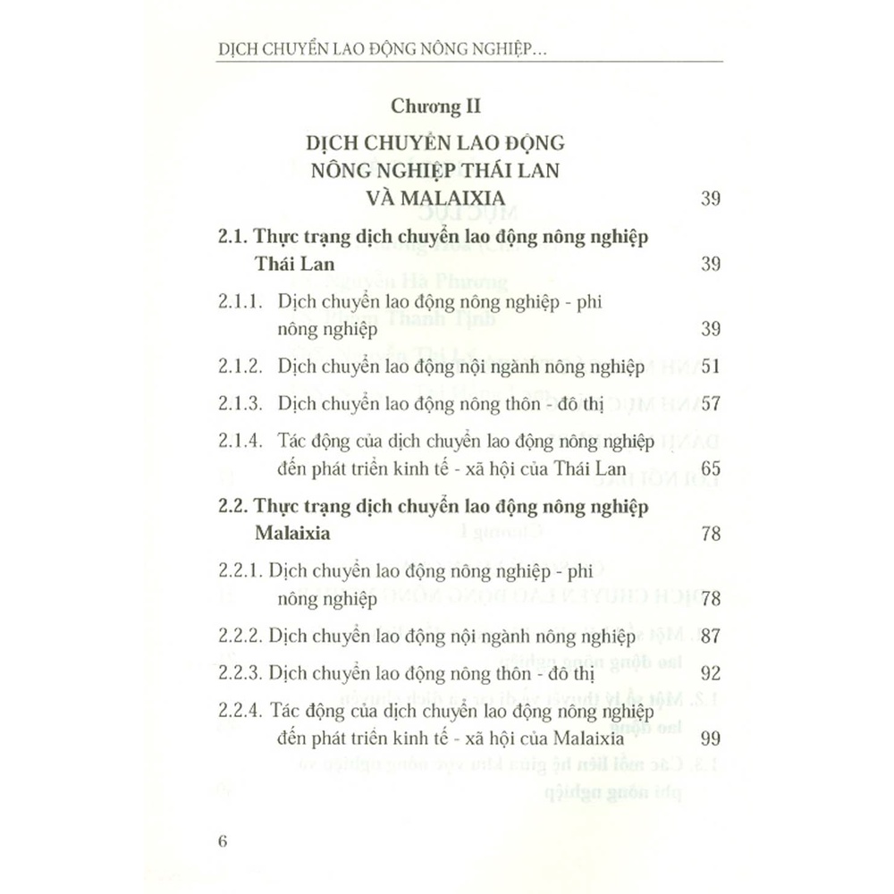 Sách - Dịch Chuyển Lao Động Nông Nghiệp Của Thái Lan, Malaixia Và Bài Học Kinh Nghiệm Cho Việt Nam