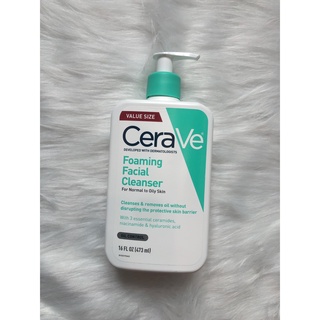 Sữa rửa mặt cerave foaming facial cleanser 473 ml màu xanh lá
