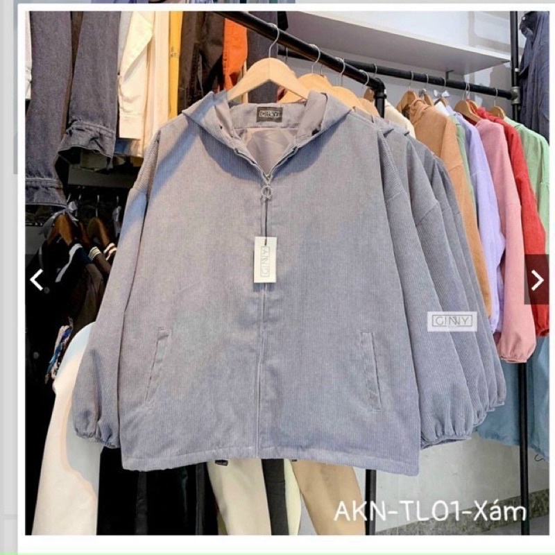 Áo khoác nhung tăm khoá kéo có nón from dài rộng chống nắng chất vải mềm mịn đẹp không xù lông mẫu mới AIV.STORE