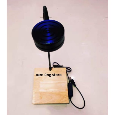 Đèn led kèm đế gỗ 12W cỡ lớn chuyên dụng cho bể cá hình tròn tetarium- Đèn led cho bể bán cạn