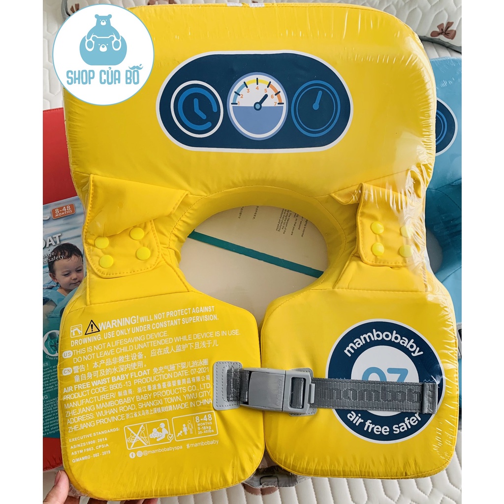 Phao bơi không bơm hơi Mambobaby mẫu mới hình Ô TÔ cho bé từ 8 - 36 tháng
