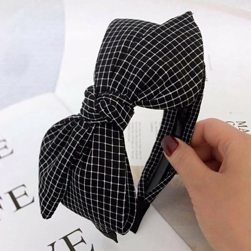 Băng đô họa tiết ca rô phong cách Hàn Quốc xinh xắn dành cho nữ