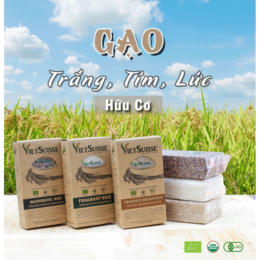 [Mã BMBAU50 giảm 7% đơn 99K] Gạo lứt hữu cơ VietSuisse hộp 1kg