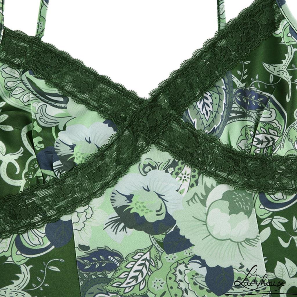 Đầm Hai Dây Cổ Chữ V Dáng Ôm In Họa Tiết Thời Trang Mùa Hè Xinh Xắn Cho Nữ