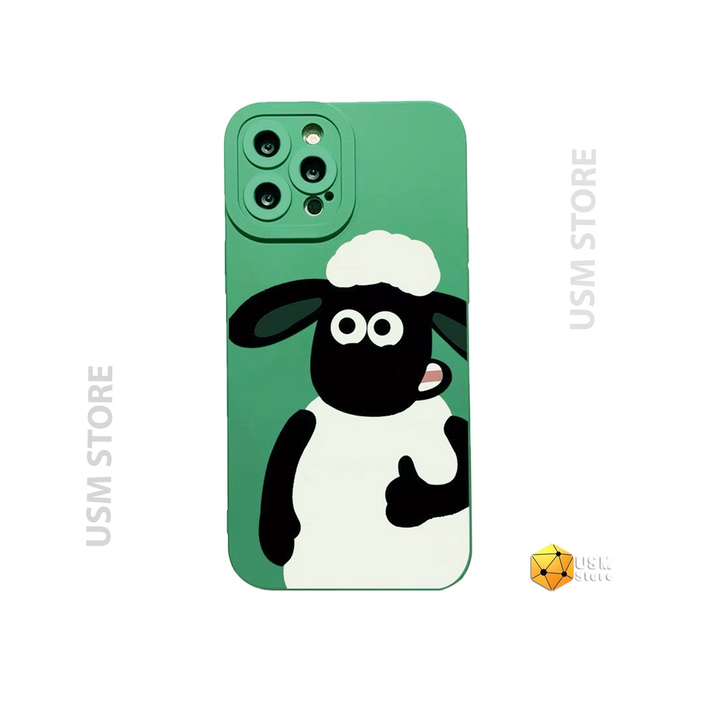 Ốp lưng iphone 11/11Pro/11Promax/12/12Pro/12Mini/12 Pro/12Promax/13/13pro/13Promax, viền bảo vệ camera, hình cừu Shaun