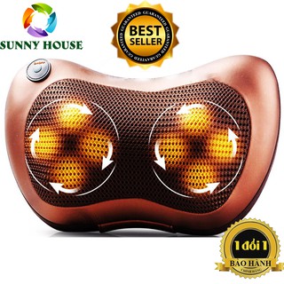 [LOẠI 1]Gối massage hồng ngoại 8 bi, gối massage đa năng - Sunny House