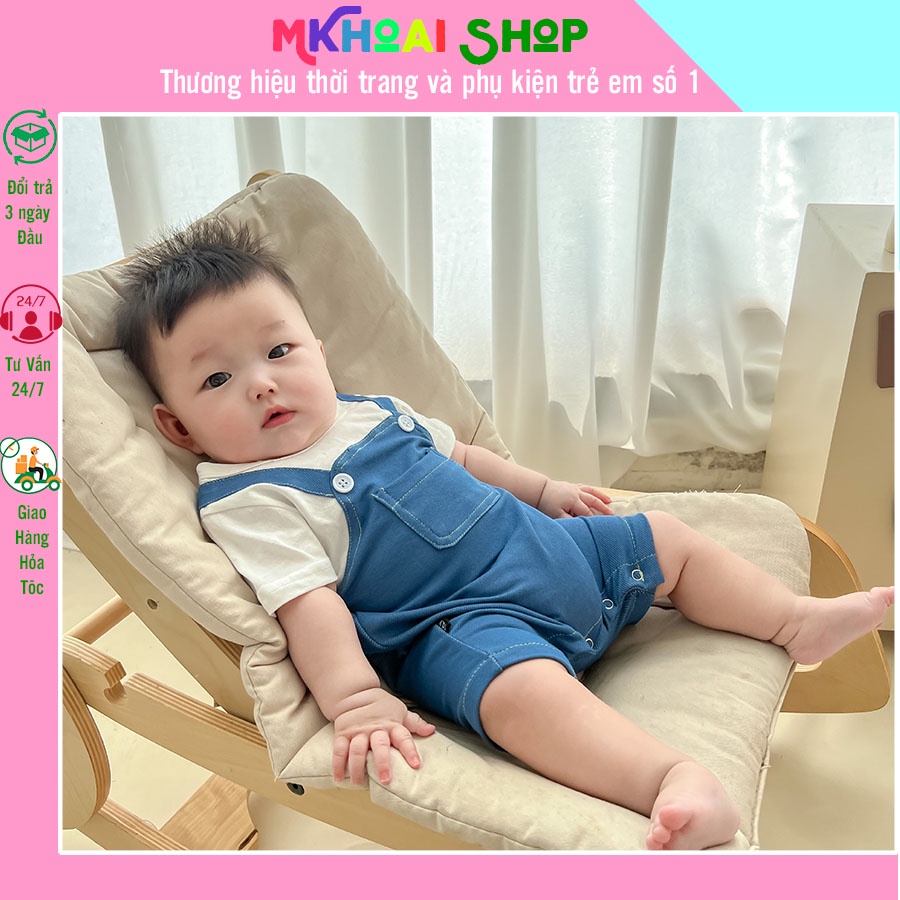 Body suit liền yếm bé trai mùa hè hàng quảng châu cao cấp