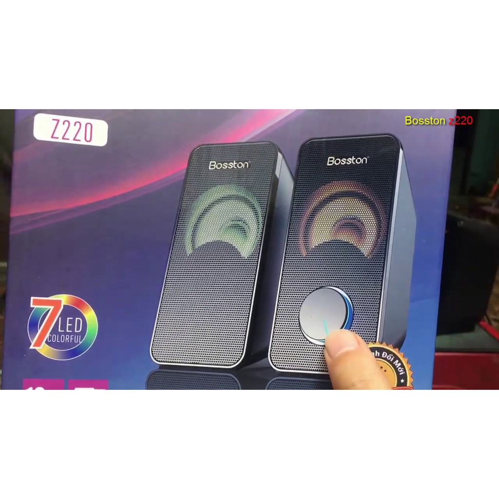 Loa vi tính 2.0 BOSSTON Z220 LED RGB Chính hãng âm thanh cực hay siêu bền  bảo hành 12 tháng 1 đổi 1